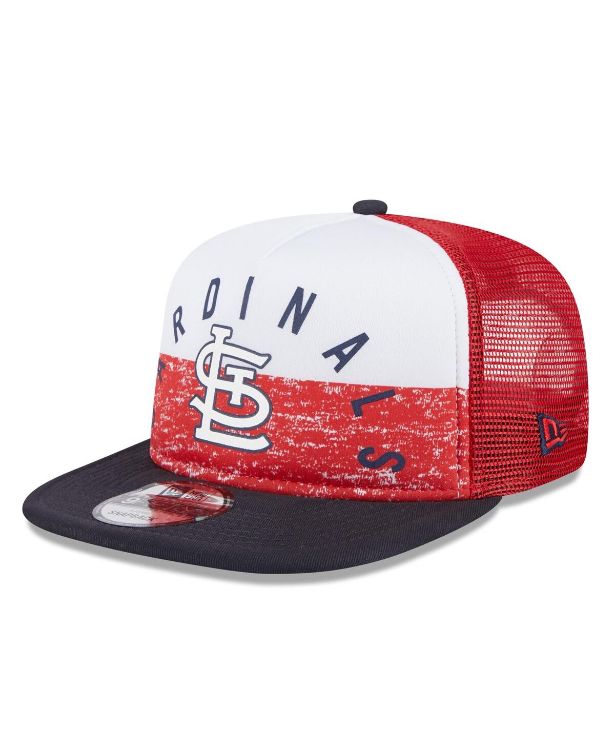 Men's White/Red St. Louis Cardinals Team Foam Front A-Frame Trucker 9Fifty Snapback Hat - White Red