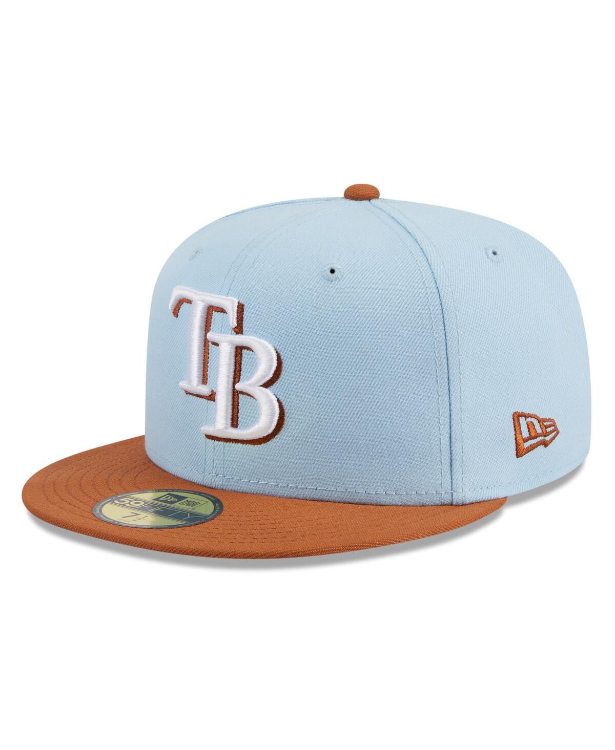 Men's Light Blue/Brown Tampa Bay Rays Spring Color Basic Two-Tone 59Fifty Fitted Hat - Light Blue
