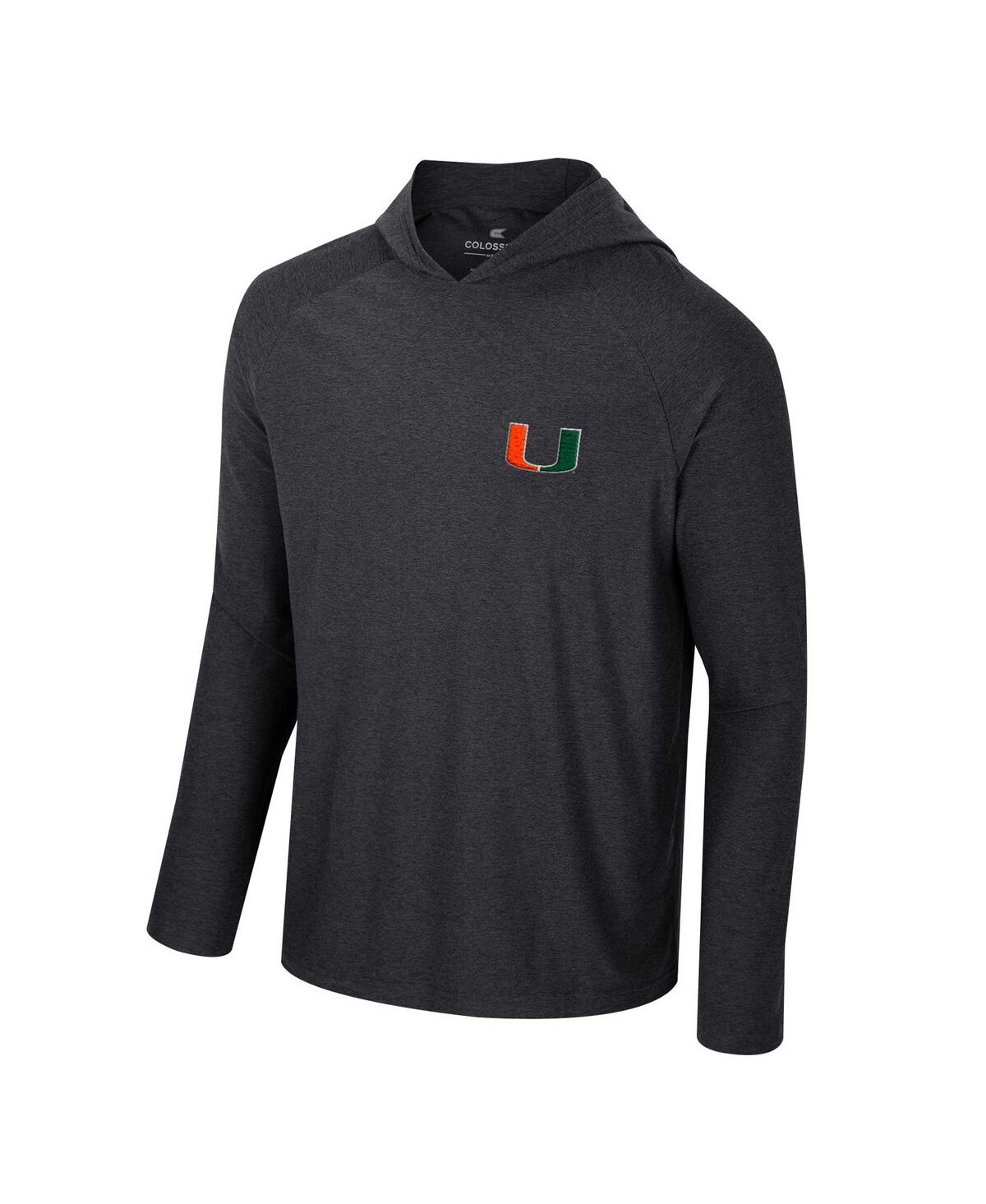 Shop Colosseum Men's Black Miami Hurricanes Cloud Jersey Raglan Long Sleeve Hoodie T-shirt