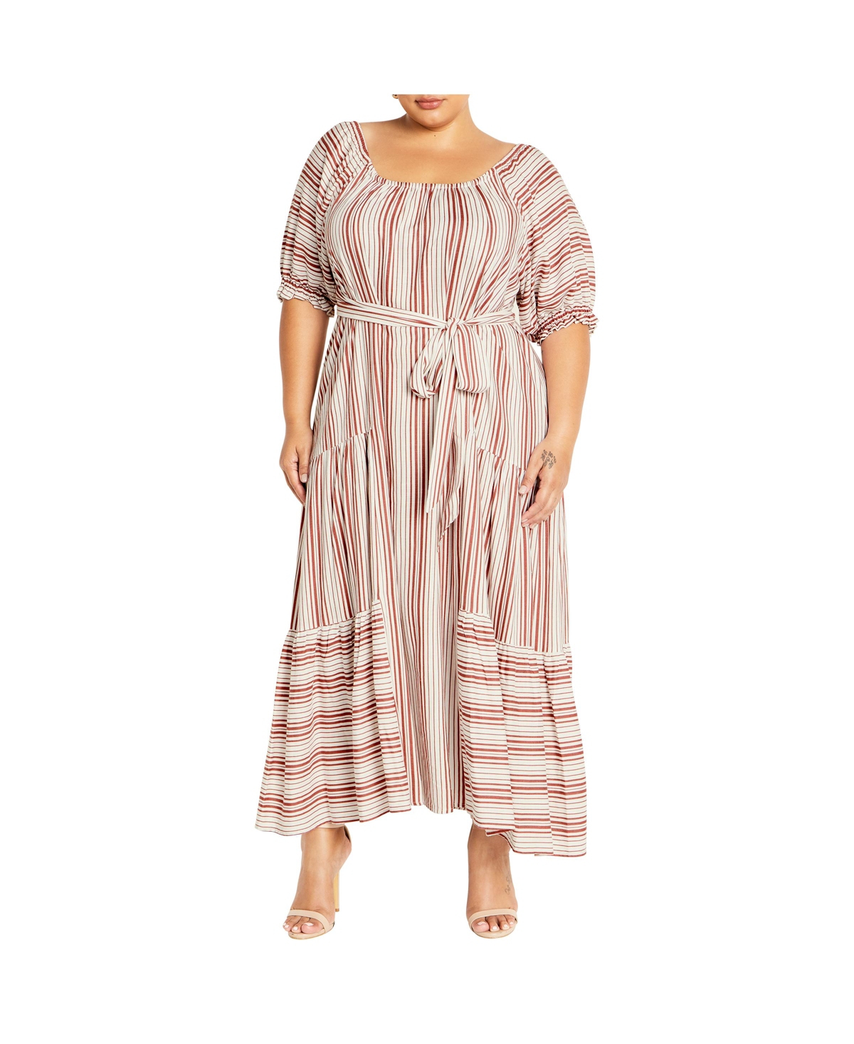 Plus Size Jemima Dress - Charm stripe