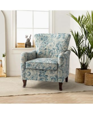 Ewert Comfy Floral Fabric Pattern Armchair with Wingback Design
