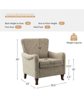 Ewert Comfy Floral Fabric Pattern Armchair with Wingback Design