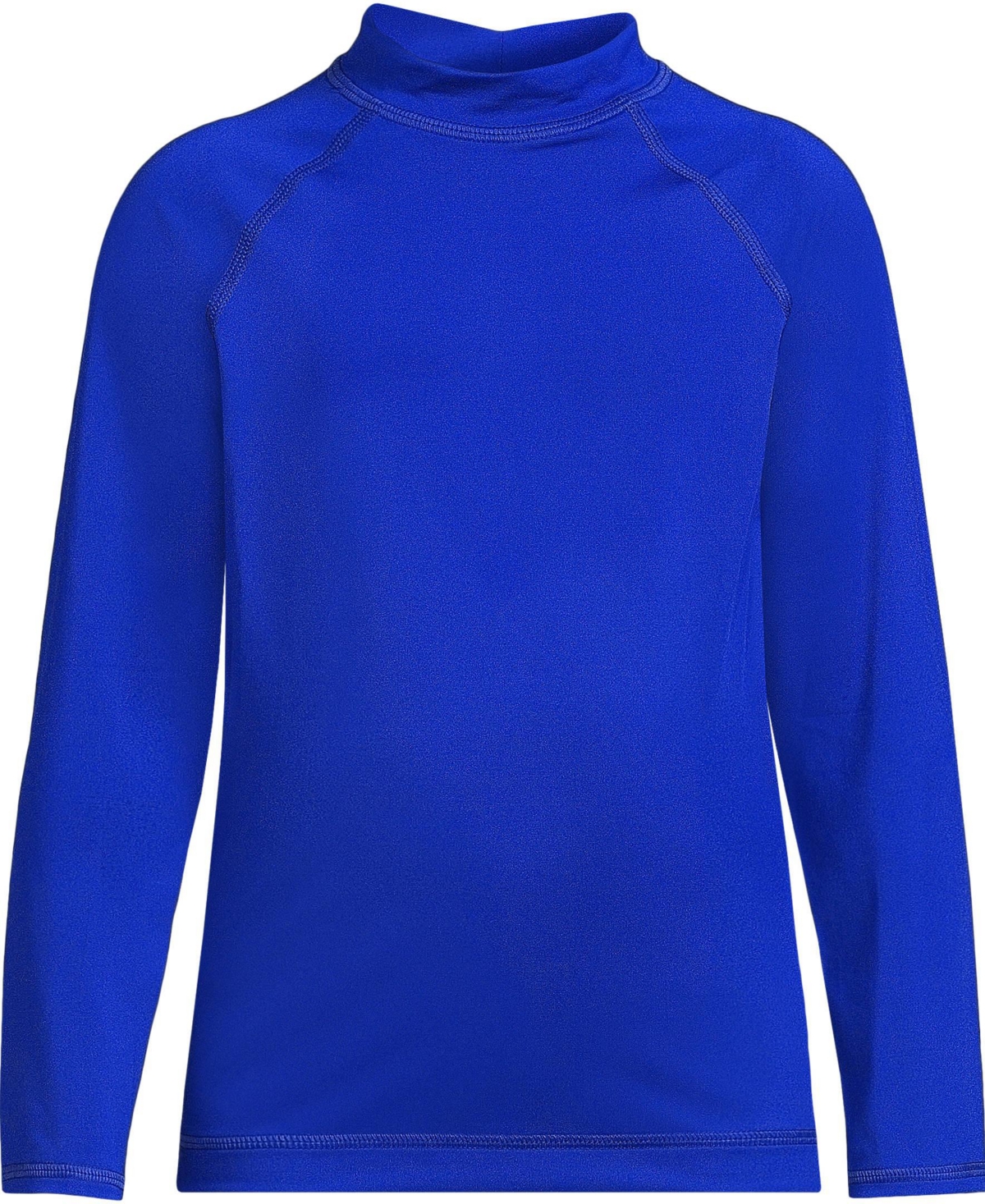 Lands' End Big Boys Chlorine Resistant Long Sleeve Mock Neck UPF50 Rash Guard
