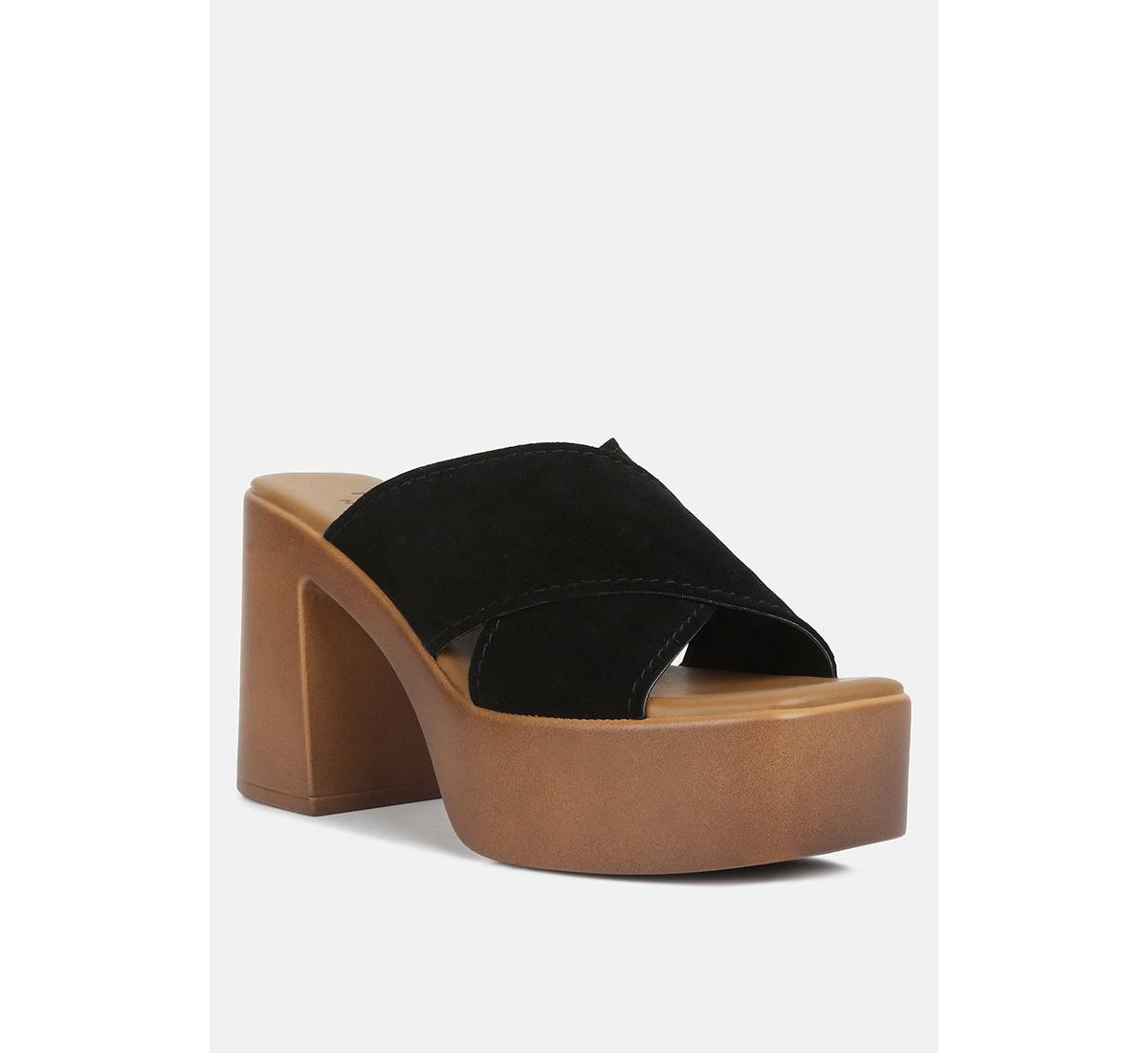 Matrix Womens Criss Cross Strap Block Heel Sandals - Light tan