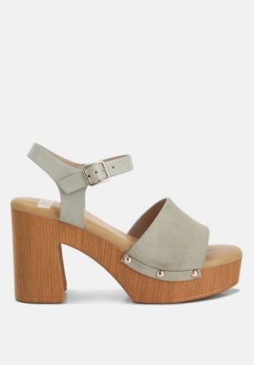 Women's Daniela Genuine Suede Leather High Block Sandals
