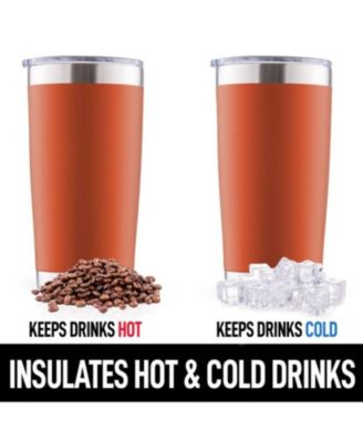 20oz Stainless Steel Tumbler With Lid and Straw - Sweat-Free Travel Coffee Mug Tumbler Cups