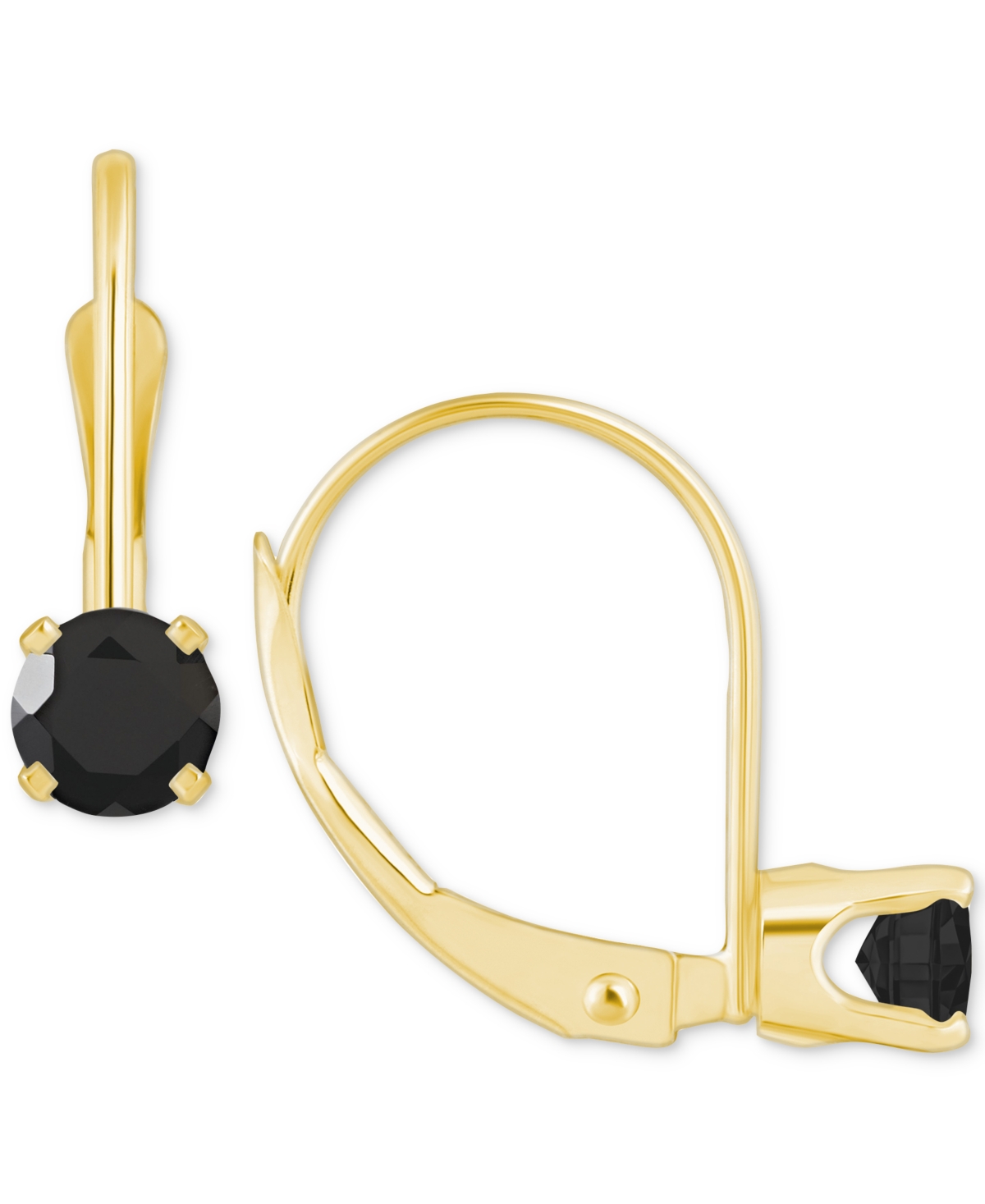 Amethyst Solitaire Leverback Earrings (1/2 ct. t.w.) in 14k Gold (Also in Additional Gemstones)