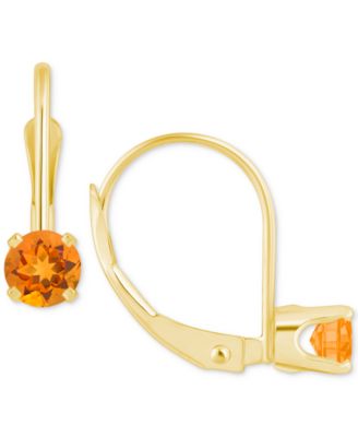 Amethyst Solitaire Leverback Earrings (1/2 ct. t.w.) in 14k Gold (Also in Additional Gemstones)