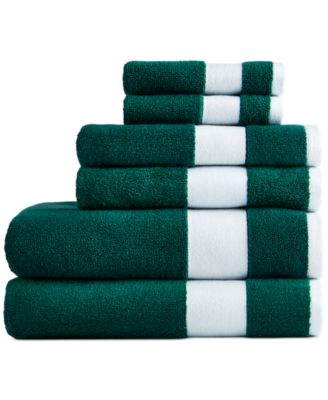 Lacoste Heritage Sport Stripe Logo Cotton 6-Pc. Bath Towel Set