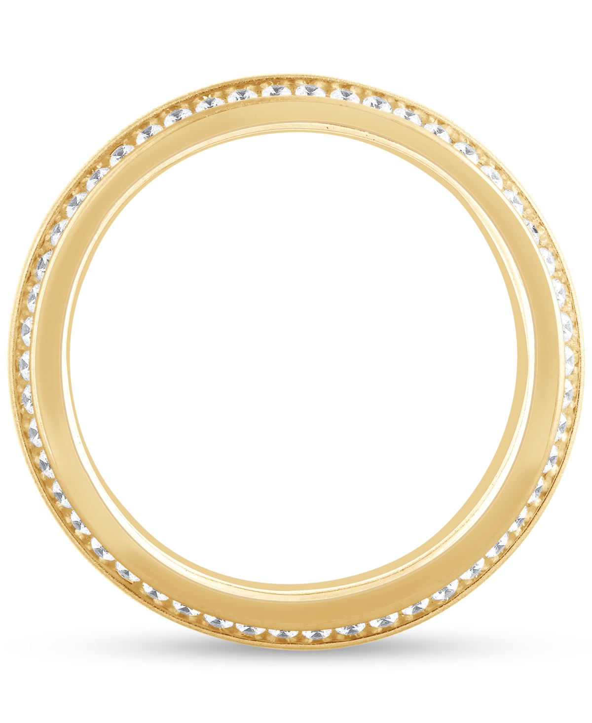 Men's Diamond Border Textured Eternity Band (1 ct. t.w.) 10k White, Yellow or Rose Gold
