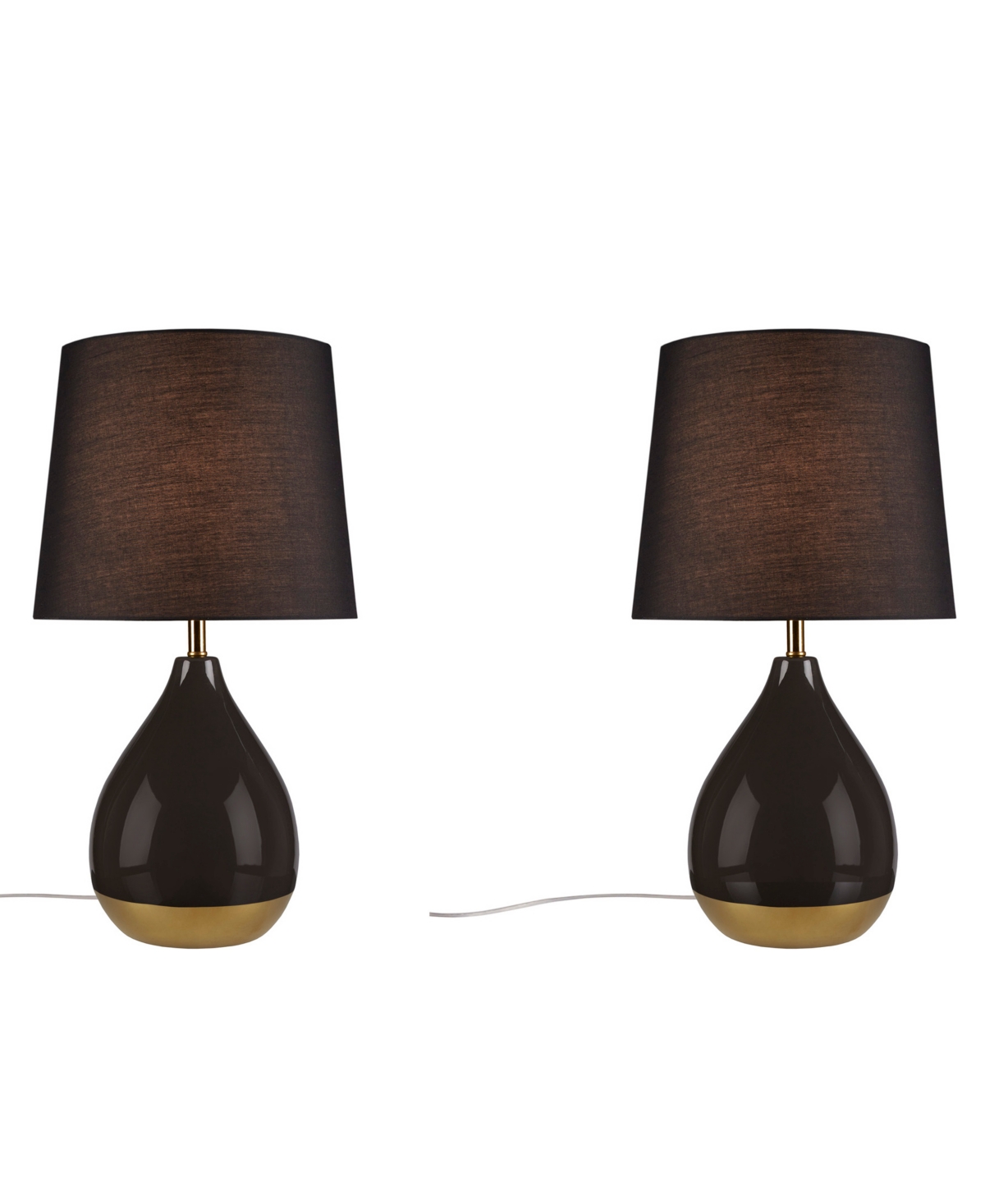 Shop 510 Design 2-tone Ceramic Table Lamp Set Of 2 In Black,gold