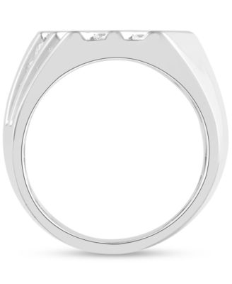 Men's Diamond Diagonal Channel-Set Ring (1 ct. t.w.) in 10k White, Yellow or Rose Gold