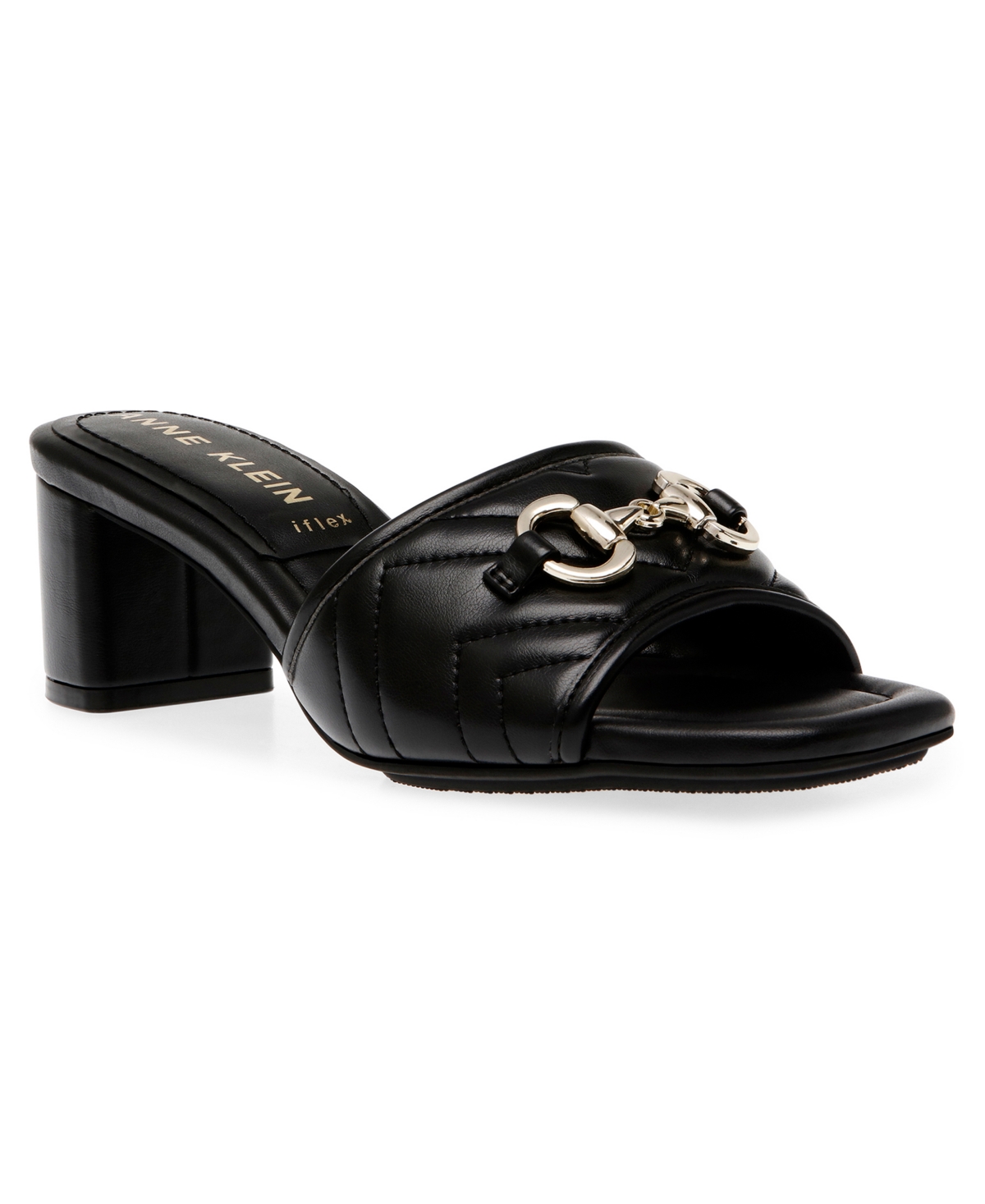Shop Anne Klein Women's Kit Dress Sandals In Black Smooth