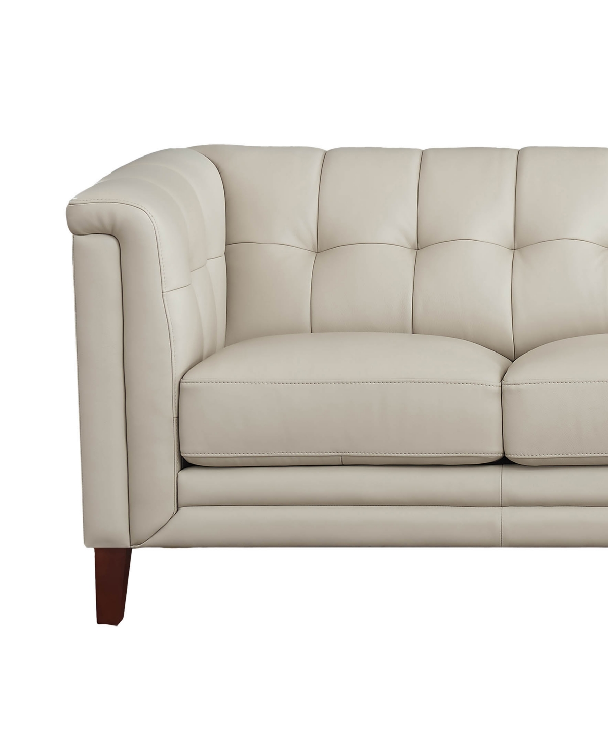 Hydeline Arvo 62" Top Grain Leather Loveseat In Vanilla White