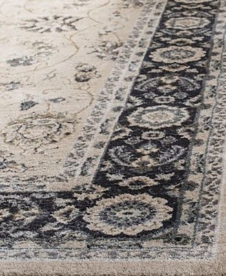 Lyndhurst LNH340 Light Beige and Anthracite 5'3" x 7'6" Area Rug