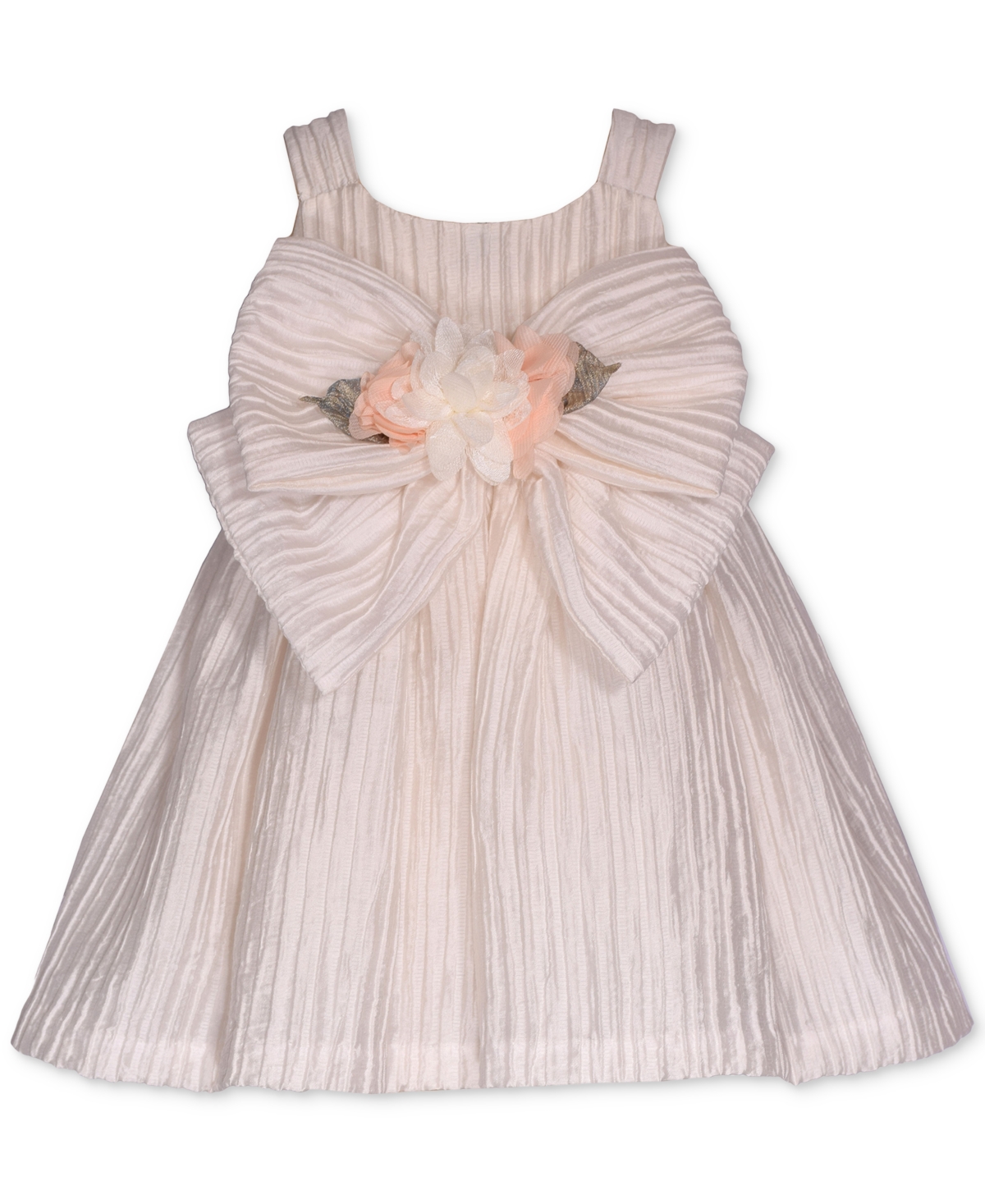Shop Bonnie Jean Little & Toddler Girls Pleated Taffeta Party Dress In Ivory