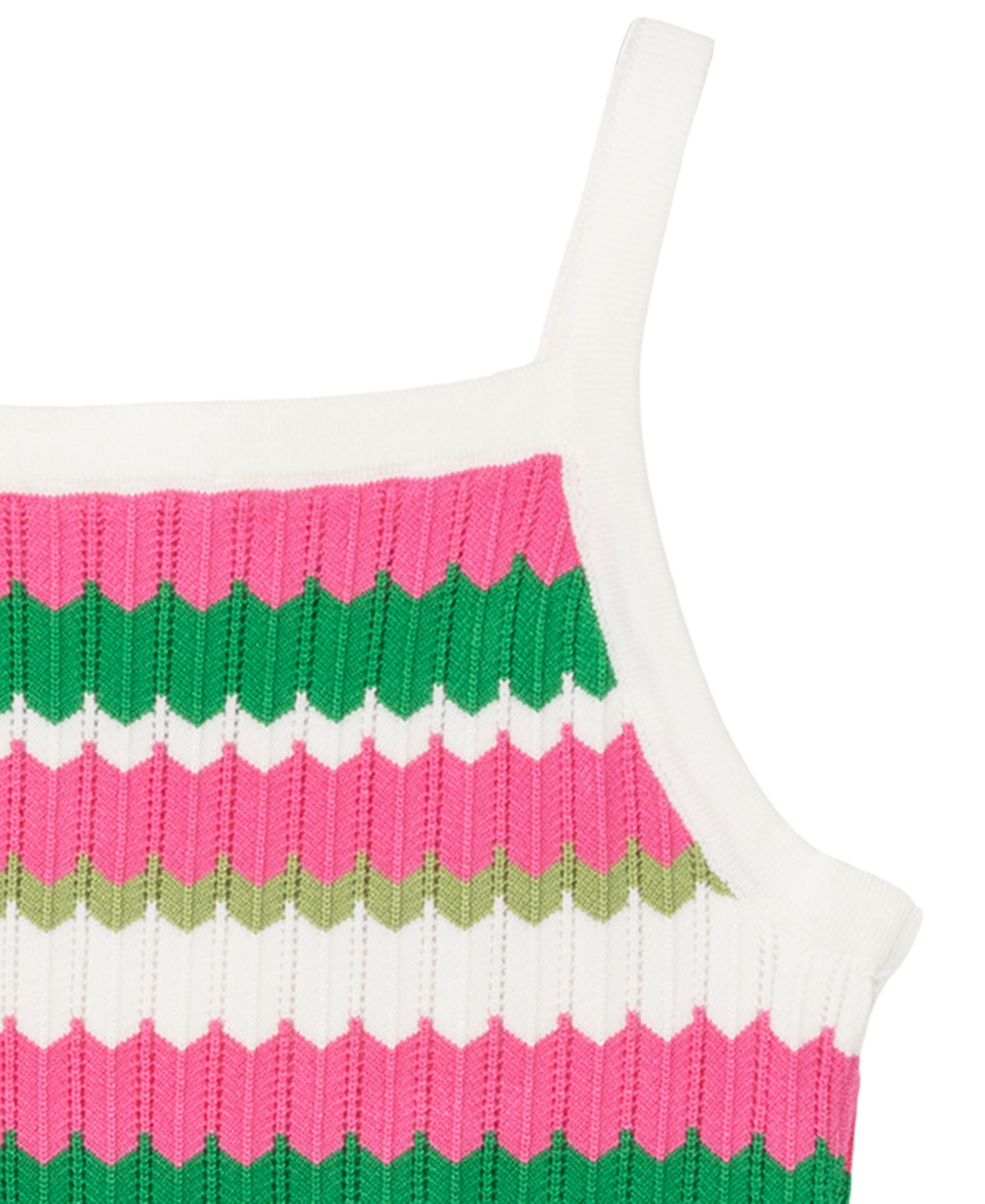 Shop Rare Editions Little Girls Striped Crochet Dress In Pink