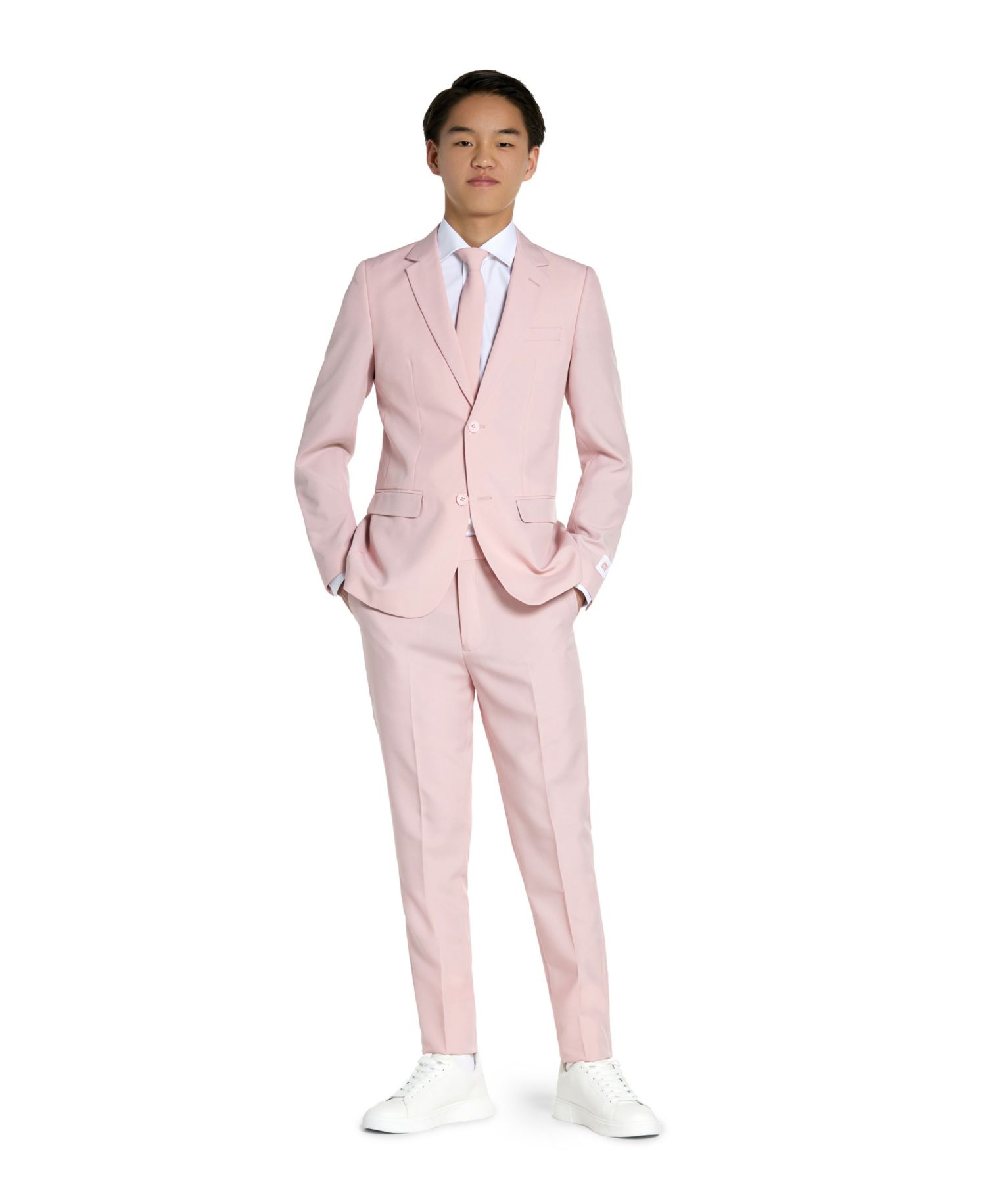 Big Boys Lush Blush 3-Piece Suit Including Blazer, Pants and Clip-On-Tie