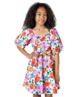 Rare Editions - Big Girls Floral-Print Baby-Doll Dress