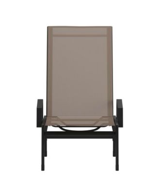 Braelin Textilene Adjustable 5 Position Patio Chaise Lounge With Armrests And Metal Frame