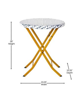 3-Piece Folding Bistro Set with PE Rattan and Metal Frames for Indoor and Outdoor Use