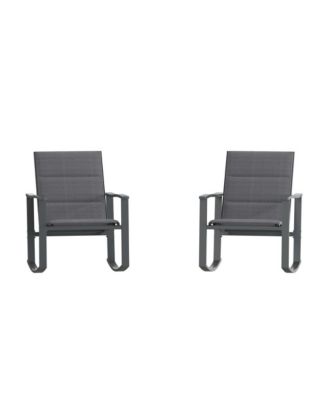 Brevyn Set Of 2 Flex Comfort Outdoor Rocking Chairs With Steel Frames