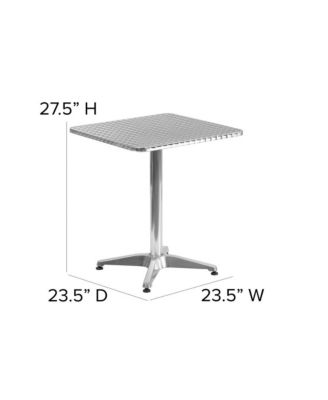 23.5'' Square Aluminum Indoor-Outdoor Table With Base