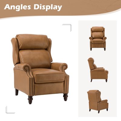 Pierce Genuine Leather Recliner with Nailhead Trims