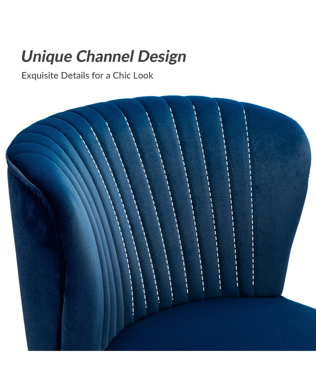 Hulala Home Velvet Accent Chair with Gold Metal Legs for Bedroom Guest Room Vanity