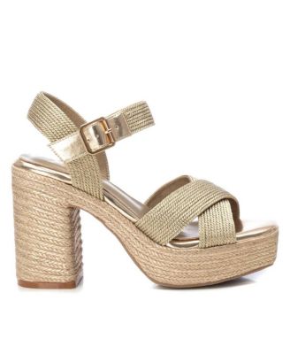 Women's Heeled Jute Platform Sandals By XTI
