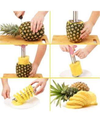 Heavy Duty 2pc Pineapple Corer & Slicer Set – Includes Eye Removal Tool with Reinforced Blade