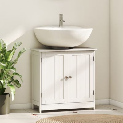 Wooden Under Sink Bathroom Storage Cabinet 3 Shelves Vanity,