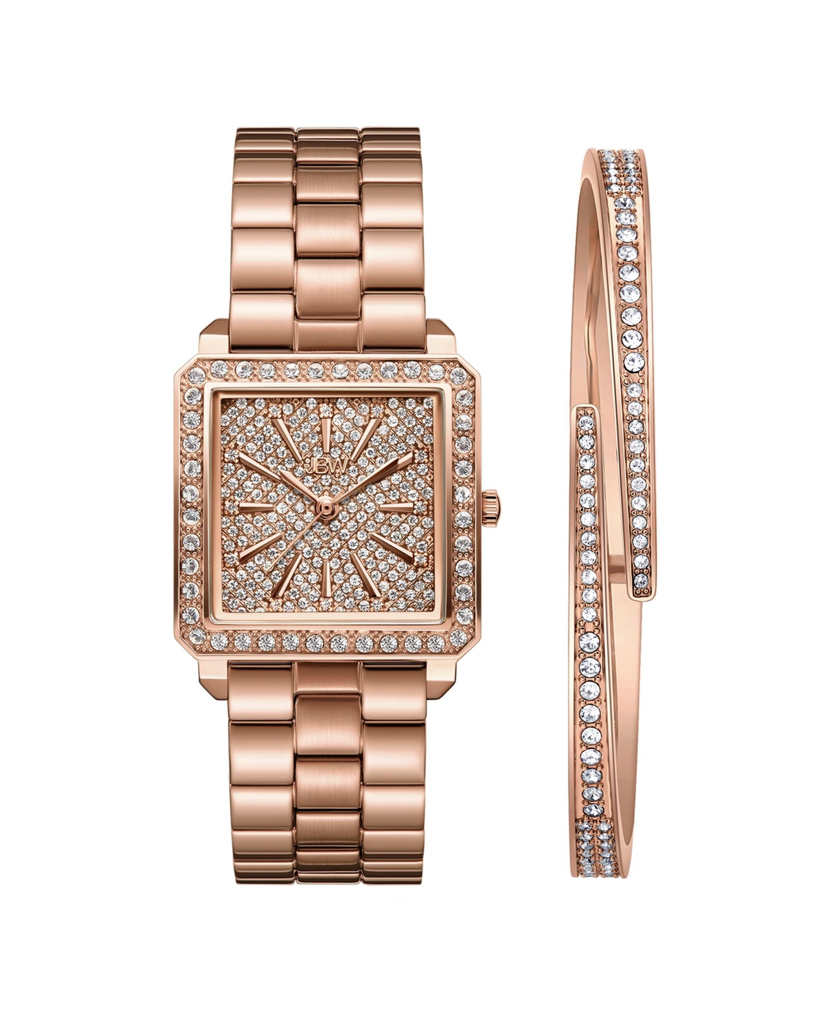 Women's Cristal Quartz 18K Rose Gold-Plated Stainless Steel Watch Set, 28mm - Rose Gold