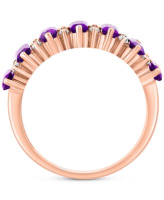 EFFY&reg; Amethyst (1-5/8 ct. t.w.) & Diamond (1/6 ct. t.w.) Statement Ring in 14k Rose Gold (Also in London Blue Topaz & Citrine)