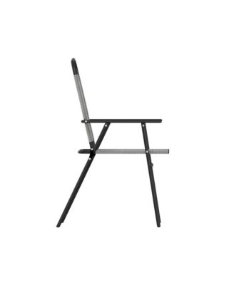 Munroe Set Of 4 Textilene Folding Sling Style Patio Chairs With Armrests