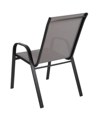 5 Pack. Outdoor Stack Chair With Flex Comfort Material And Metal Frame