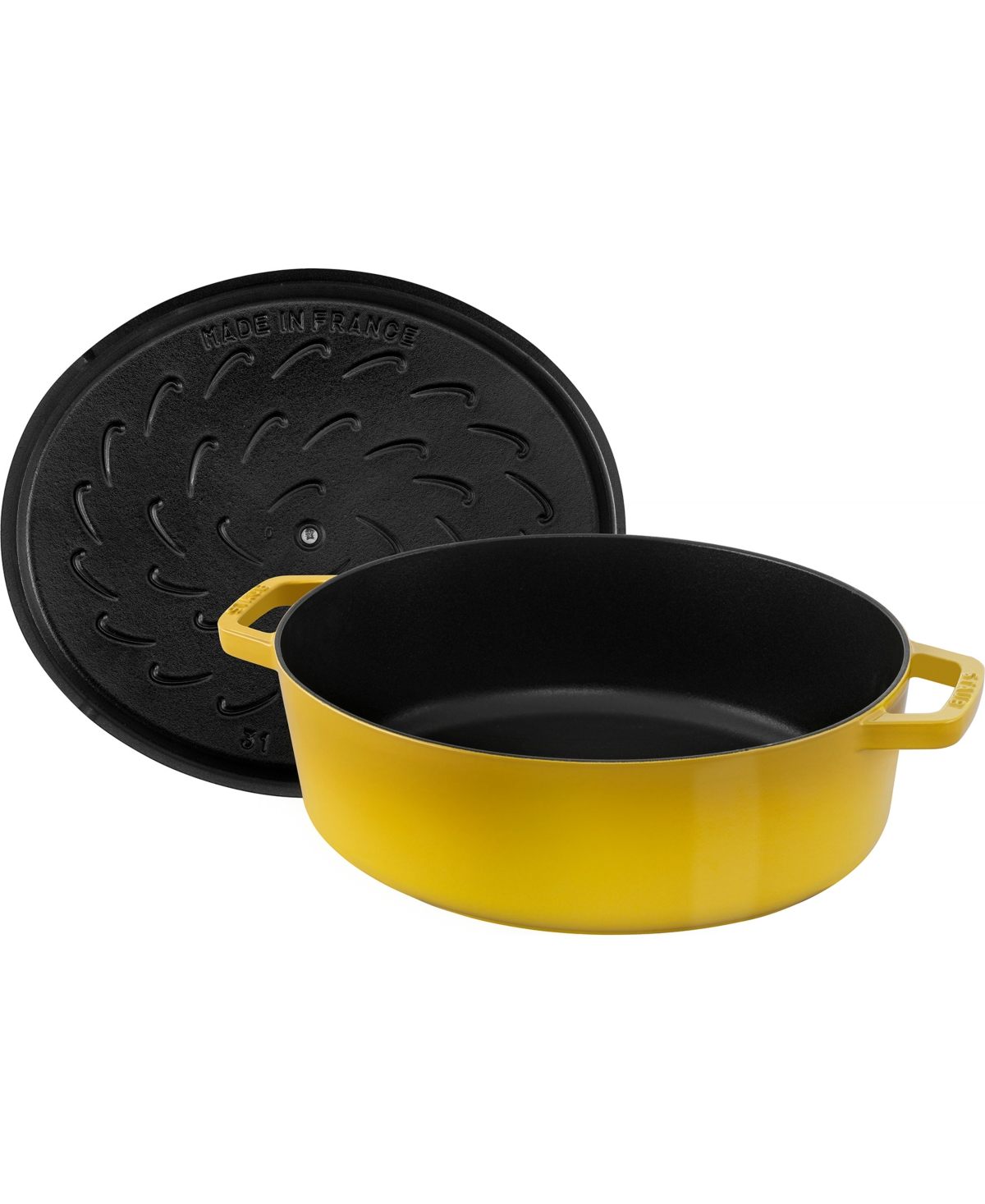 Staub 6.25-quart Enameled Cast Iron Shallow Oval Dutch Oven In Lemon