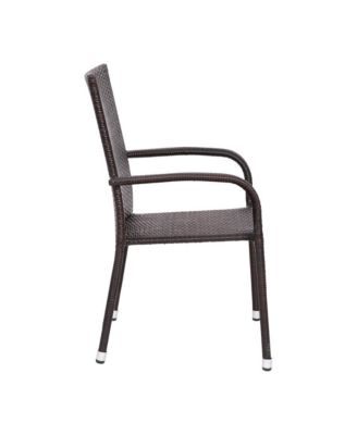 Sala Stacking All-Weather Wicker Wrapped Powder Coated Steel Patio Club Chairs For Indoor And Outdoor Use