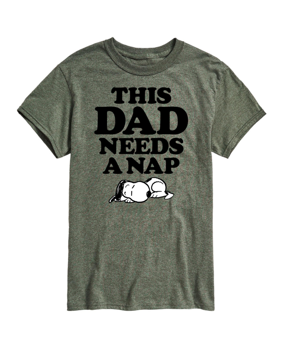 Airwaves Hybrid Apparel Peanuts Dad Nap Mens Short Sleeve Tee In Hthr Red