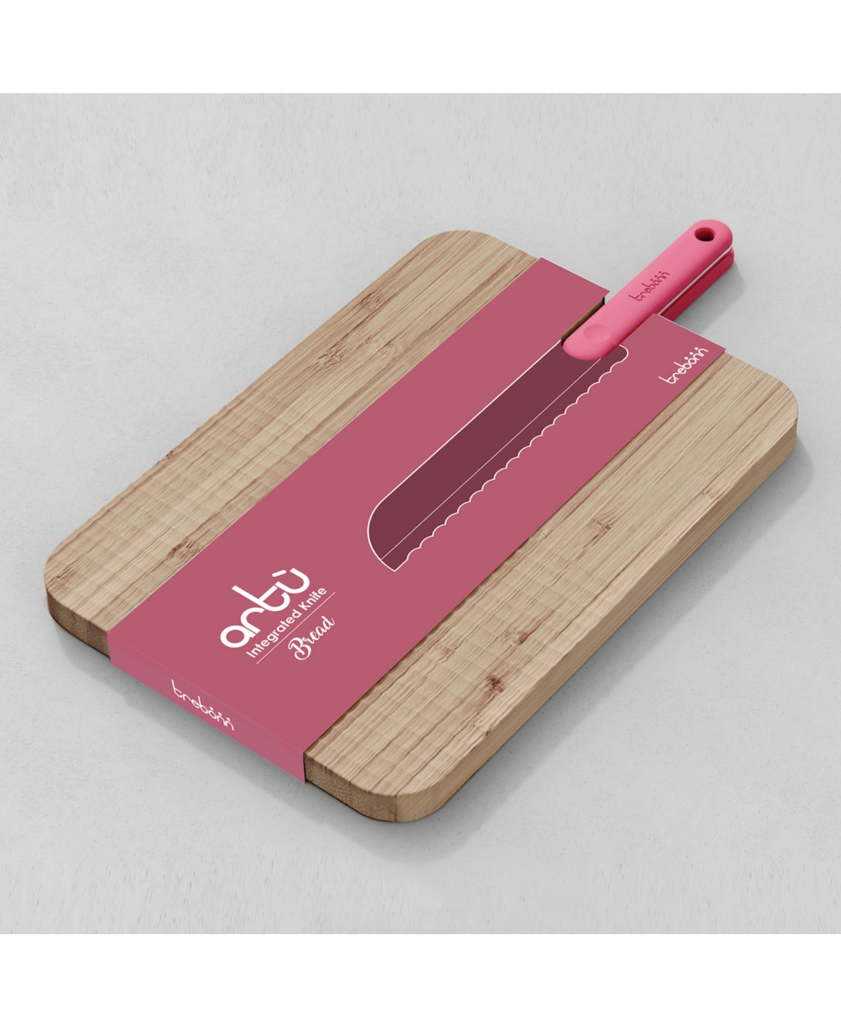 Trebonn Artu 2pc. Bread Board With Knife Set In Pink