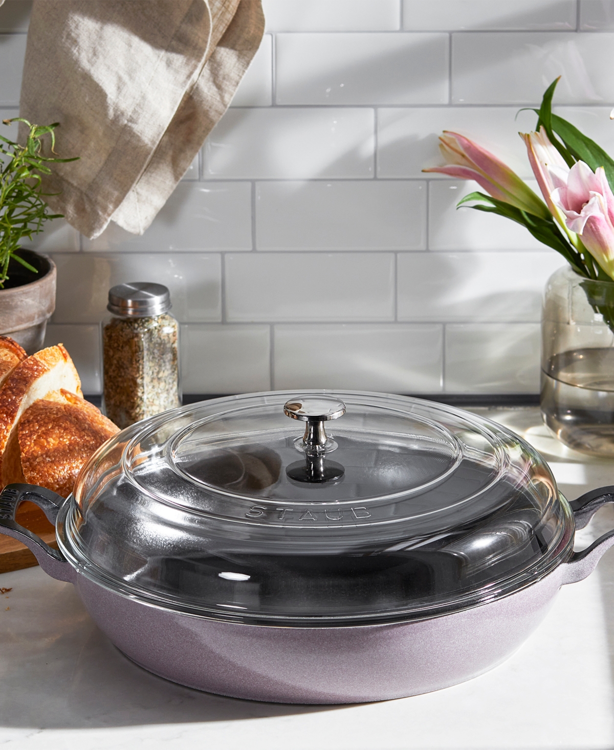 STAUB CAST IRON 3.5-QT BRAISER WITH GLASS LID 