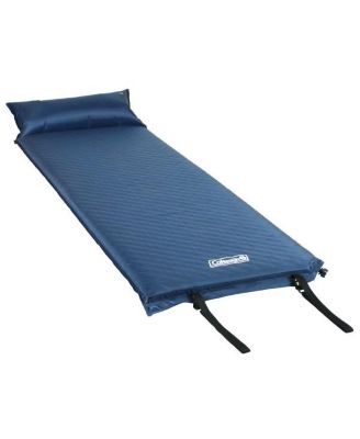 Self-Inflating Sleeping Camp Pad with Pillow, 76" x 25", Blue
