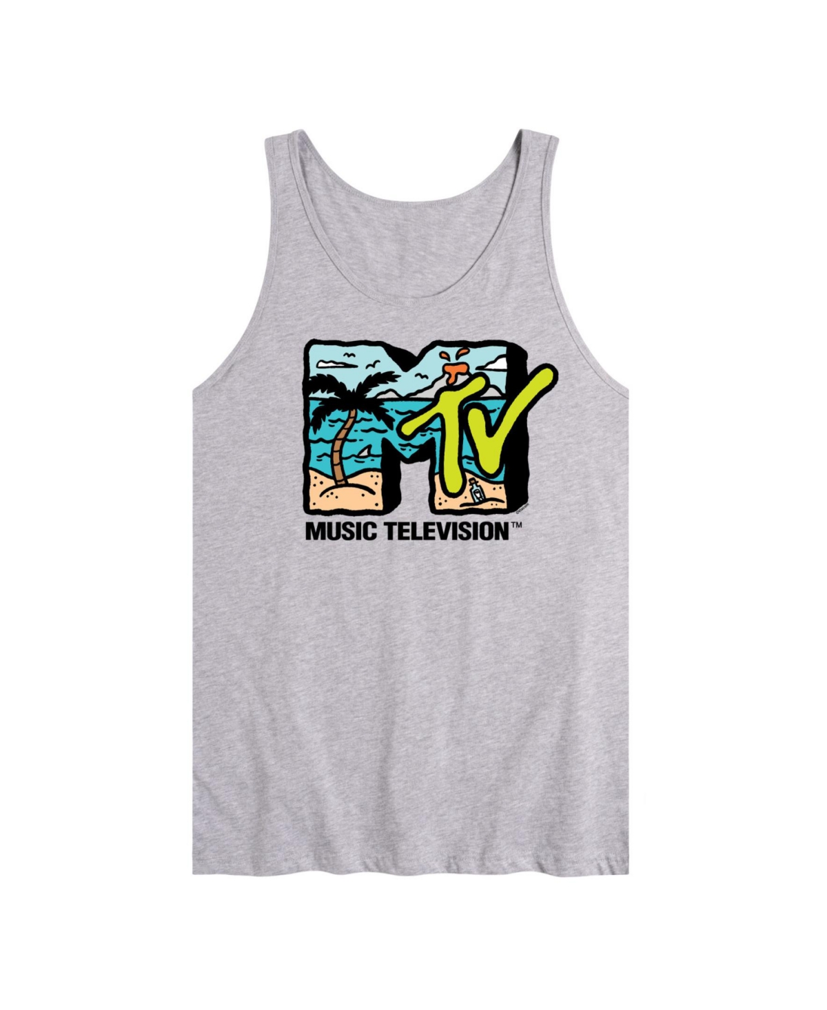 Shop Airwaves Hybrid Apparel Mtv Logo Mens Jersey Tank In Ath Hthr