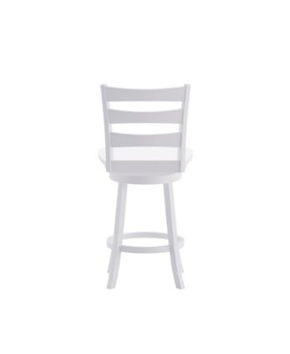 Therus Commercial Grade Classic Wooden Ladderback Swivel Stool With Solid Wood Seat And Footrest