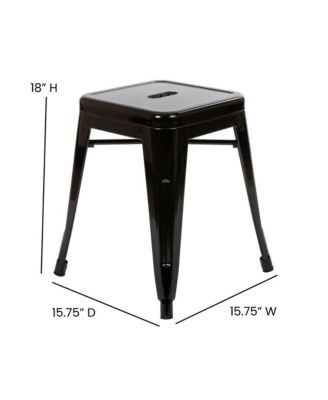 Set Of 4 Sloane 18" High Backless Stacking Dining Stools With Durable Metal Frame