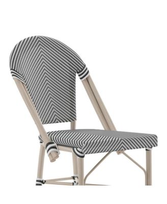 Mael Set Of Two Stacking Bistro Style Bar Stools With Textilene Backs And Seats And Metal Frames For Indoor/Outdoor Use