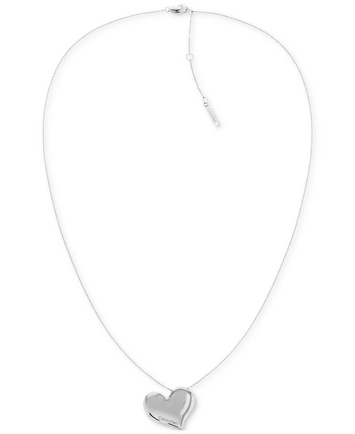 Stainless Steel Logo Heart Pendant Necklace, 22" + 2" extender - Gold