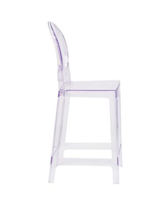Ghost Counter Stool In Transparent Crystal With Oval Back