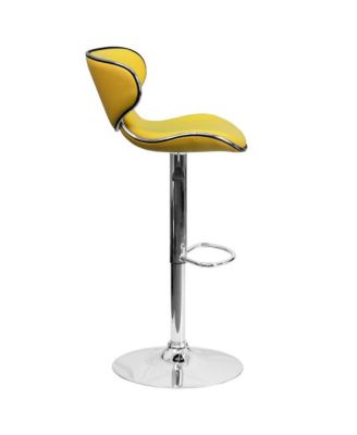 Contemporary Cozy Mid-Back Vinyl Adjustable Height Barstool