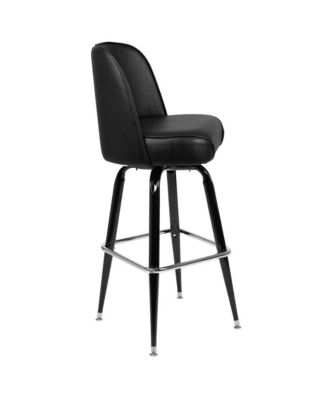 1-Piece Barstool, Metal Frame, Swivel Bucket Seat with High Backrest, Modern Design, Bar Stool
